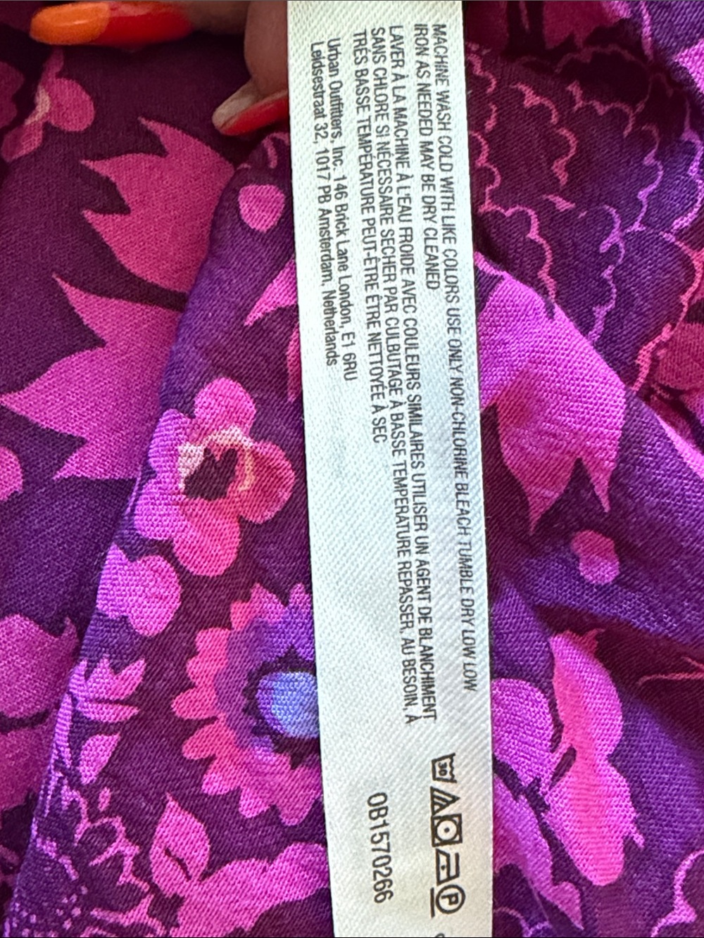 Anthropologie - Fuchsia and Purple Floral Button-Front Jumpsuit - Picture 9 of 9